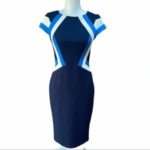 Zac Posen Navy blue and white dress